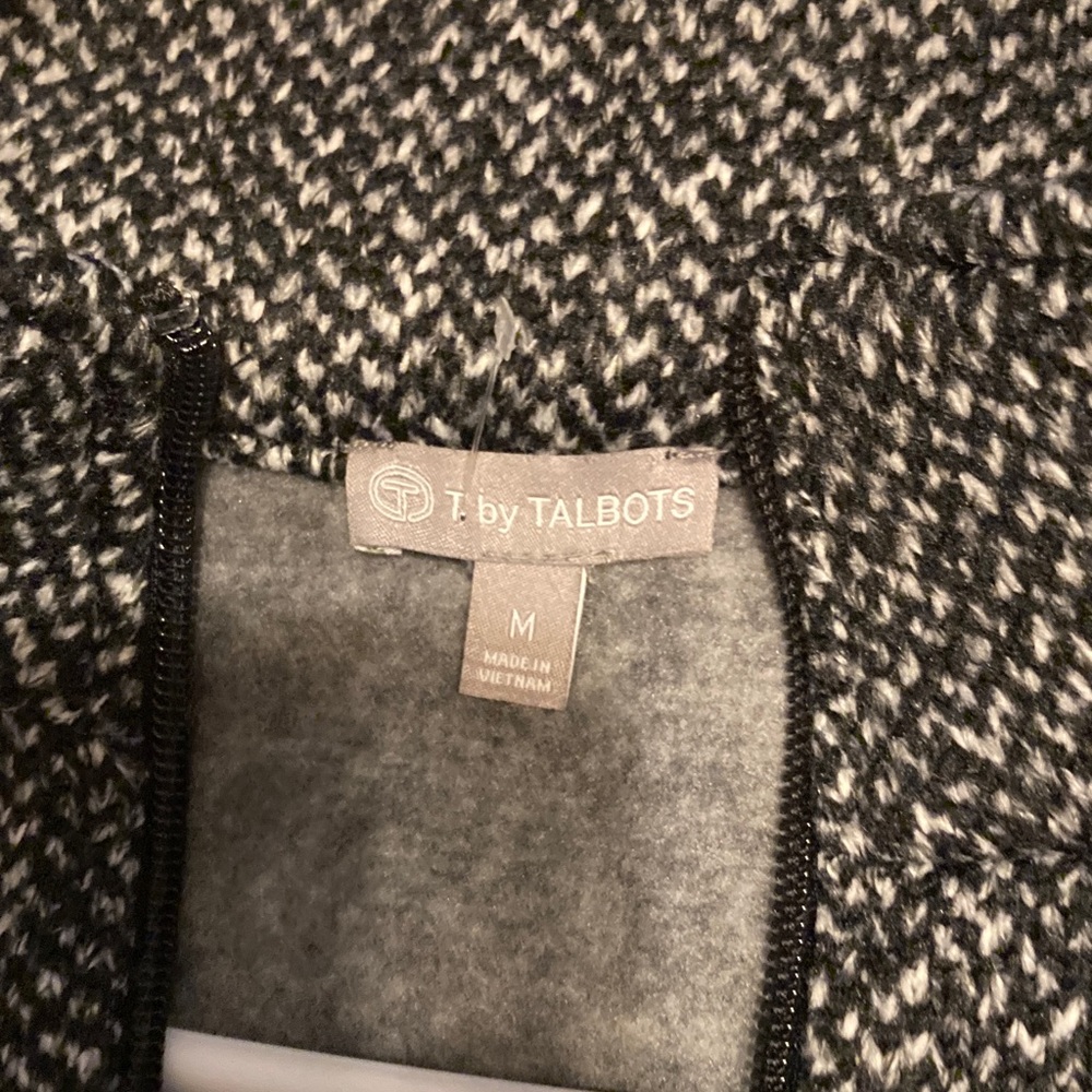 Talbots Black and White Cowl Neck Sweater